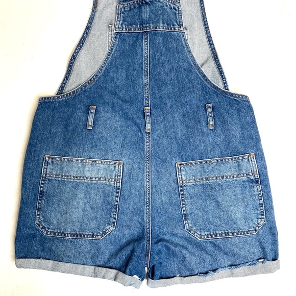 TOPSHOP Moto Denim Short Overalls - Picture 8 of 13
